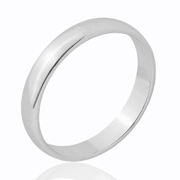 Aliança lisa de 4 mm c/ banho prata