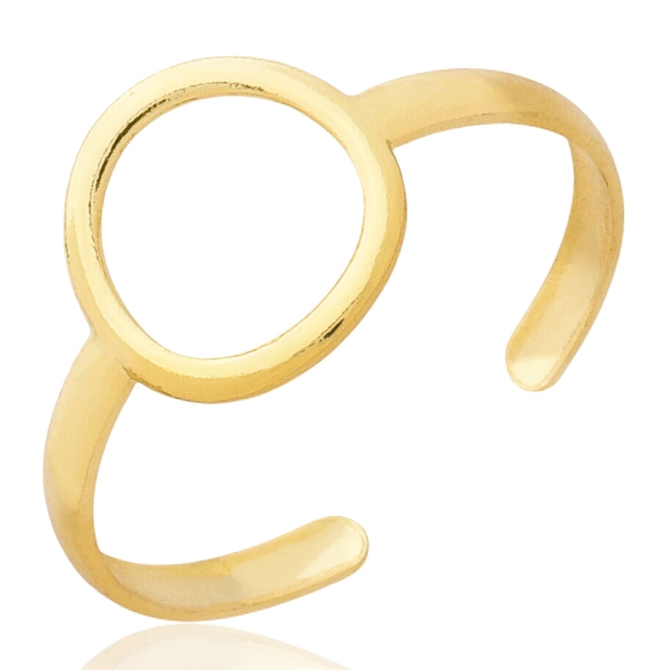 Foto 1 do Produto Anel de falange ajustável folheado a ouro com adereço circular