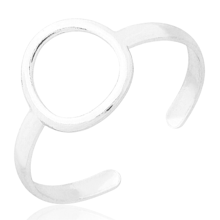 Foto 1 do Produto Anel de falange ajustável folheado a prata com adereço circular