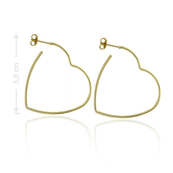 Brinco de argola folheado a ouro em forma de coração