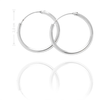 Brinco de argola de fio 1,5 mm folheado a prata, tamanho M