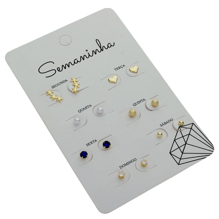 Foto 1 do Produto Kit de brincos "Semaninha" folheados a ouro - um para cada dia da semana