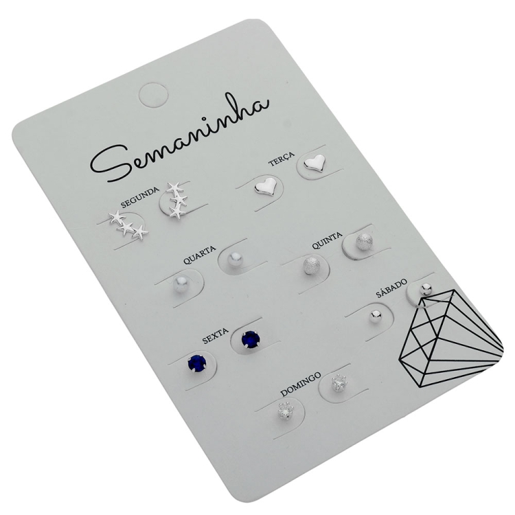 Foto 1 do Produto Kit de brincos "Semaninha" folheados a prata - um para cada dia da semana