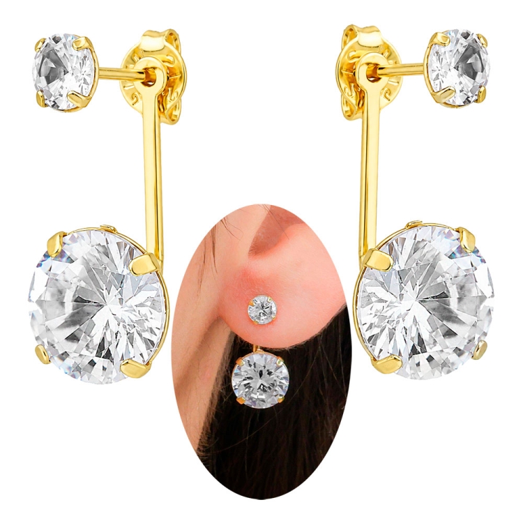 Foto 1 do Produto Brinco Ear Jacket Virgína folheado a ouro com zircônias