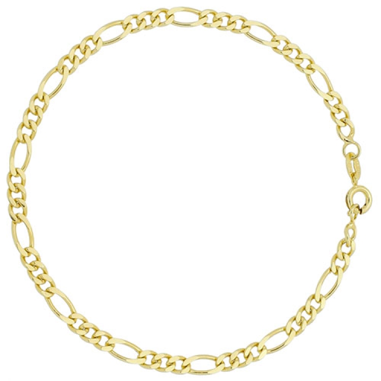 Foto 1 do Produto Pulseira masculina folheada a ouro c/ elos 3 x 1
