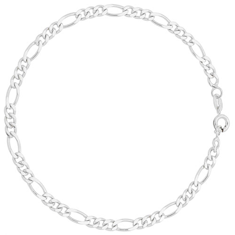 Foto 1 do Produto Pulseira masculina folheada a prata c/ elos 3 x 1