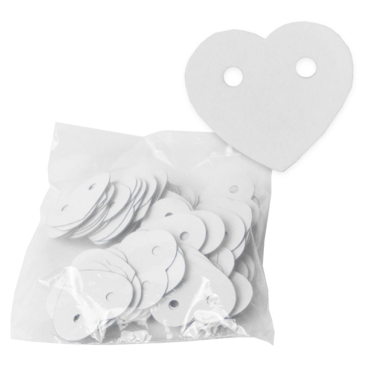 Foto 1 do Produto Etiquetas em forma de coração com dois furos para brincos