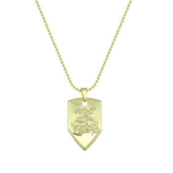 Gargantilha folheada a ouro c/ a medalha de São Jorge (Salve Jorge)