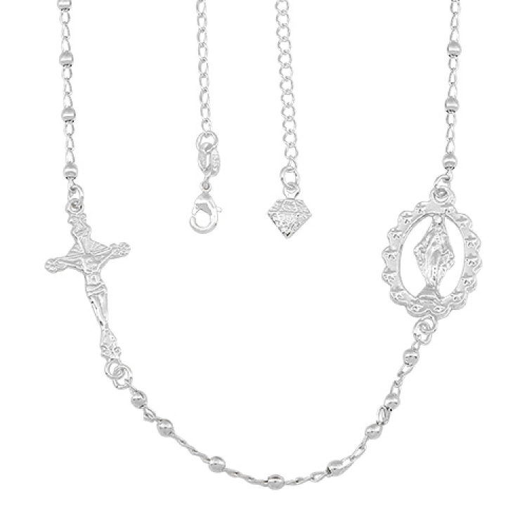 Foto 1 do Produto Gargantilha folheada a prata com medalha de N. Sra. das Graças e crucifixo