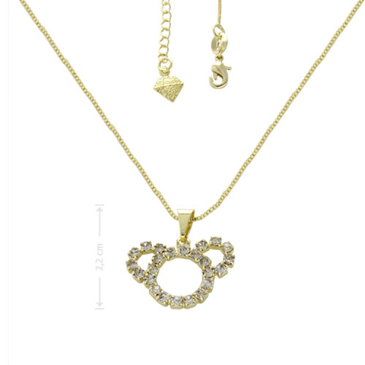 Foto 1 do Produto Gargantilha folheada a ouro e pingente Mickey com strass