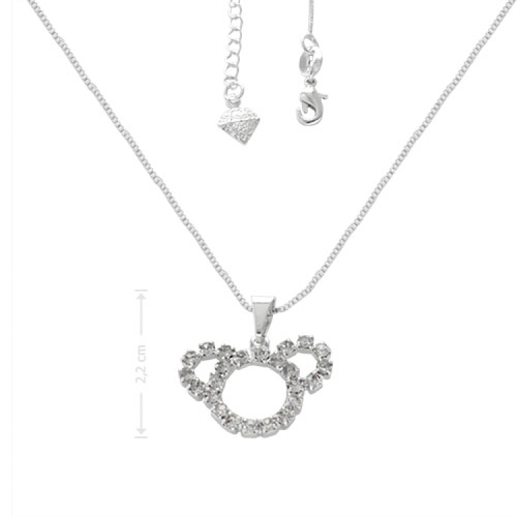 Foto 1 do Produto Gargantilha folheada a prata e pingente Mickey com strass