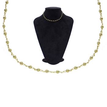 Gargantilha folheado a ouro com bolinhas de 3,5 mm