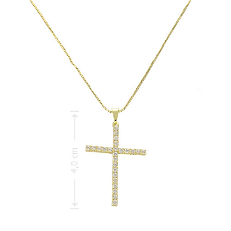Foto 1 do Produto Gargantilha folheada a ouro com crucifixo de zircônia