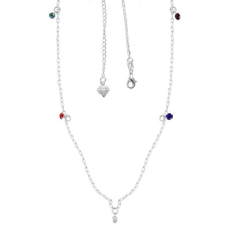 Foto 1 do Produto Gargantilha choker folheada a prata com pedras coloridas