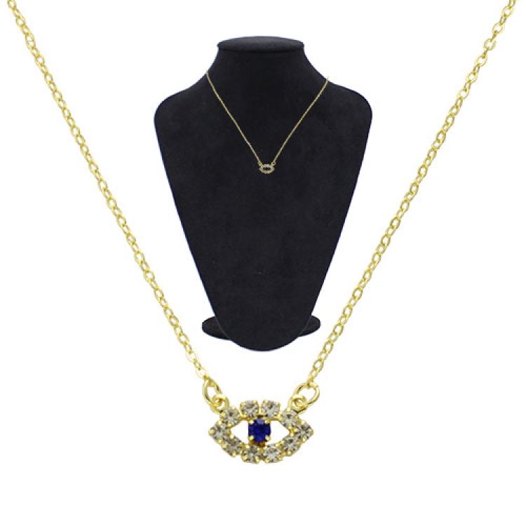 Foto 1 do Produto Gargantilha folheada a ouro com olho grego em strass