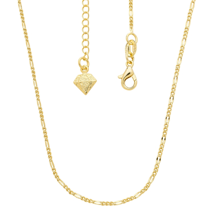 Foto 1 do Produto Gargantilha folheada a ouro com malha 3 x 1 de 1,5 mm