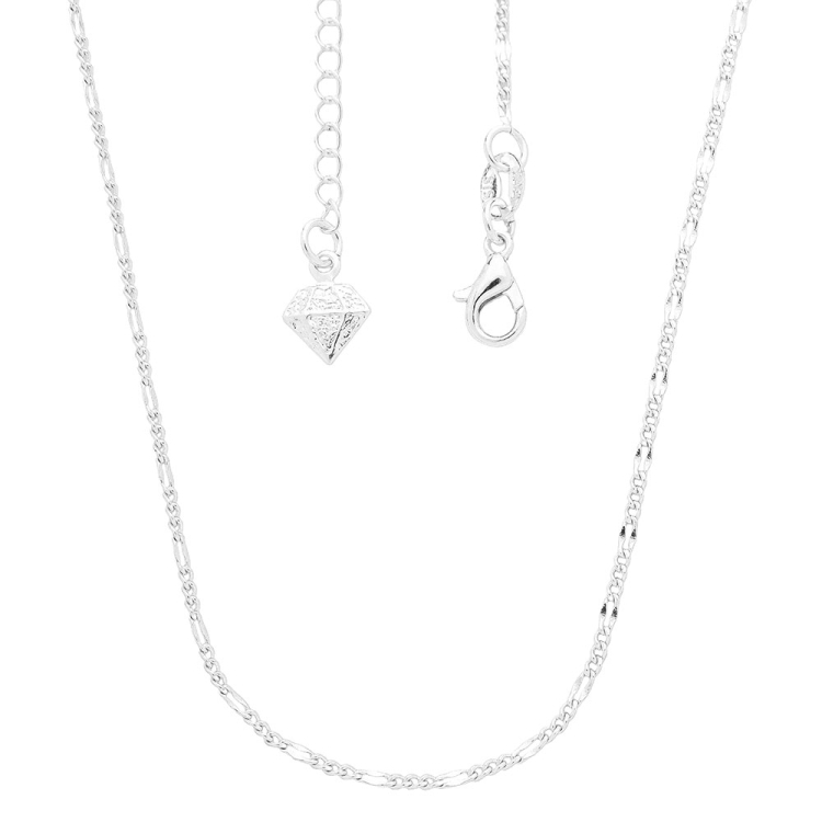 Foto 1 do Produto Gargantilha folheada a prata com malha 3 x 1 de 1,5 mm