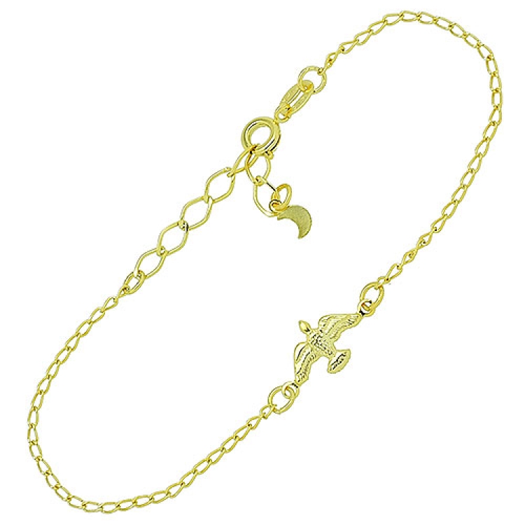 Foto 1 do Produto Pulseira folheada a ouro c/ corrente e uma pomba simbolizando o Espírito Santo