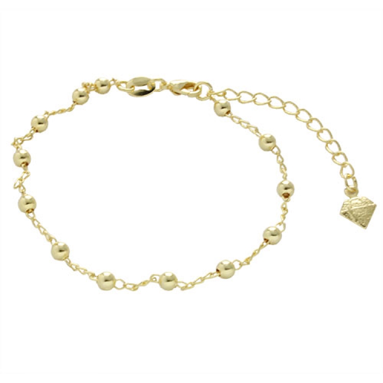 Foto 1 do Produto Pulseira folheada a ouro com bolinhas de 3,5 mm