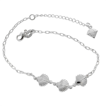 Pulseira folheada a prata com pingentes em forma de conchas