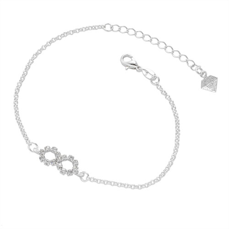 Foto 1 do Produto Pulseira folheada a prata com adereço em forma do símbolo do infinito em strass
