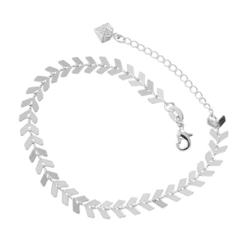Pulseira folheada a prata com elos em forma de escama