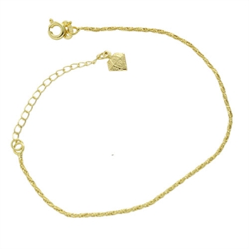 Pulseira folheada a ouro com malha trançada