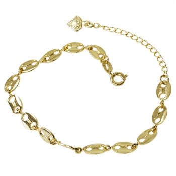 Pulseira folheada a ouro com elos Grão de Café G