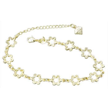 Pulseira folheada a ouro com elos em forma de flores