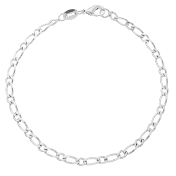 Pulseira masculina folheada a prata com elos 1 x 1