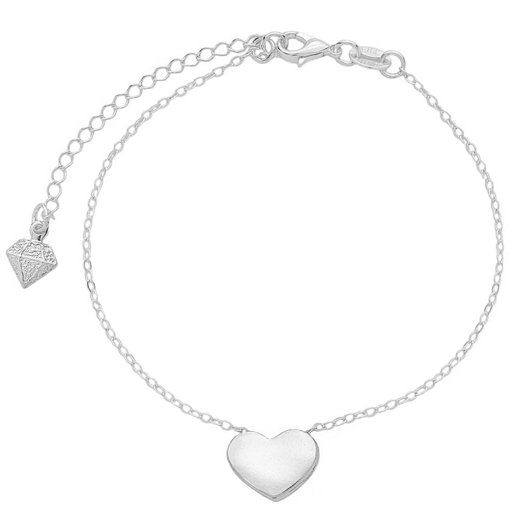 Foto 1 do Produto Pulseira folheada a prata com adereço passante em forma de coração