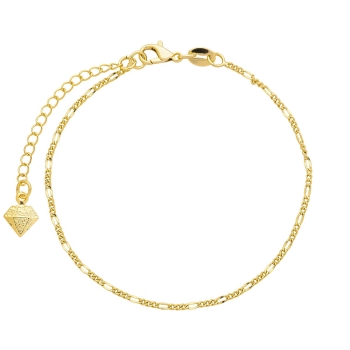 Pulseira folheada a ouro com malha 3 x 1 de 1,5 mm