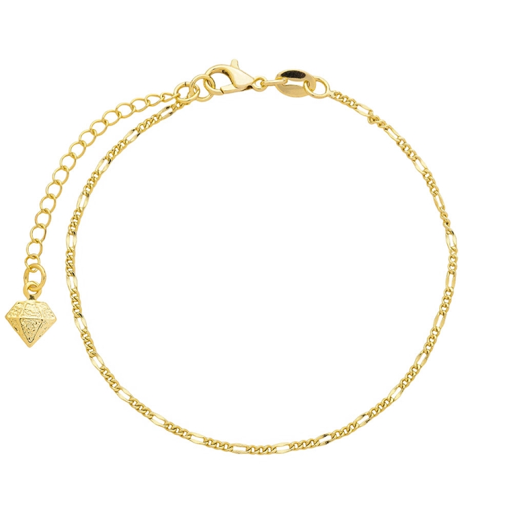 Foto 1 do Produto Pulseira folheada a ouro com malha 3 x 1 de 1,5 mm