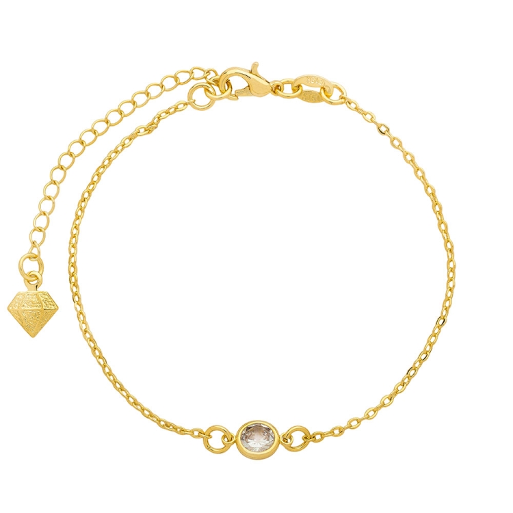 Foto 1 do Produto Pulseira ponto de luz folheada a ouro com zircônia