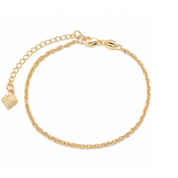Pulseira folheada a ouro com malha meia corda