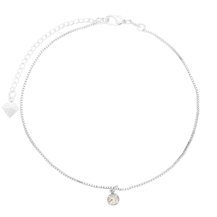 Foto 1 do Produto Tornozeleira ponto de luz folheada a prata com strass