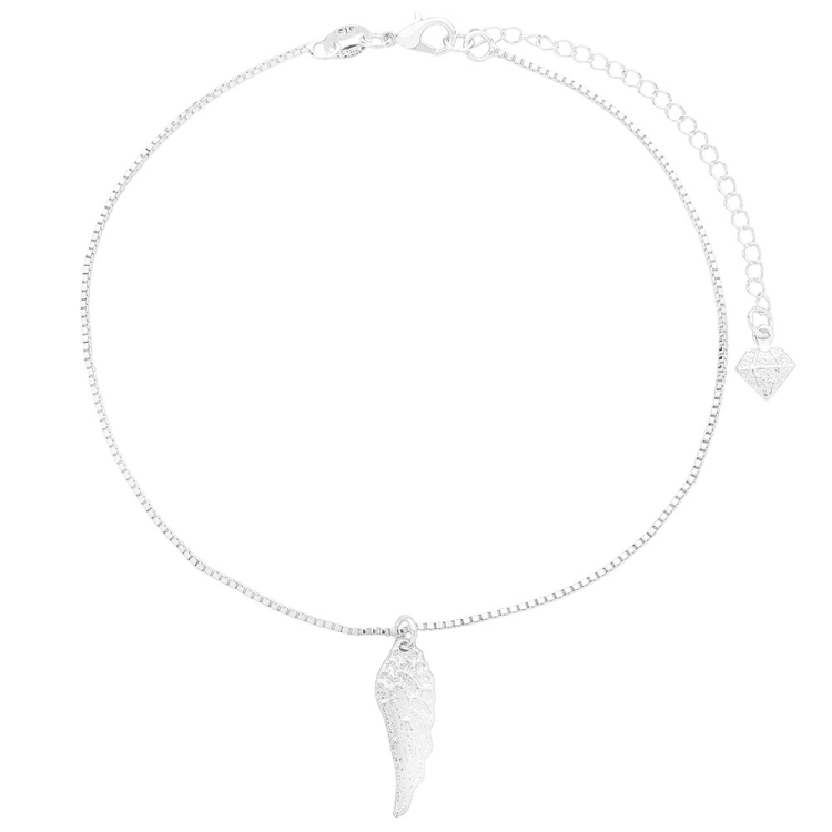 Foto 1 do Produto Tornozeleira folheada a prata com pingente em forma de asa