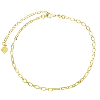 Tornozeleira folheada a ouro com malha 1 x 1 de 3 mm